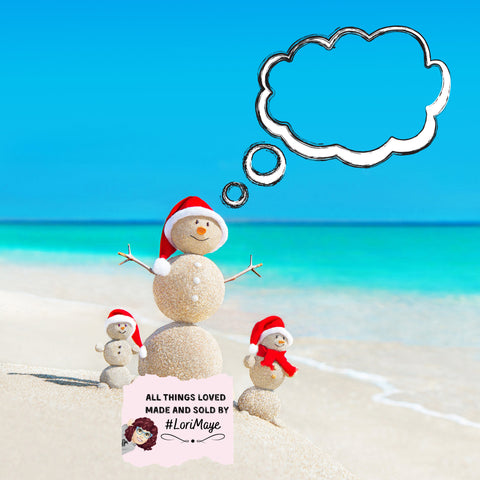 Digital Snowman SVG Background Template - Virtual Snowman - Christmas SVG Tropical, Snow, Beach Background - Add Your Own Text or Picture - Loved by Lori Maye #