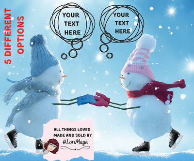 Digital Snowman SVG Background Template - Virtual Snowman - Christmas SVG Tropical, Snow, Beach Background - Add Your Own Text or Picture - Loved by Lori Maye #