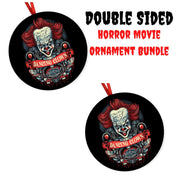 Ornament Horror Movie Christmas, Round Ornament - Scream – Horror Christmas Ornaments - Friday the 13th Chucky Scary Santa Hat SSkellington - Loved by Lori Maye #